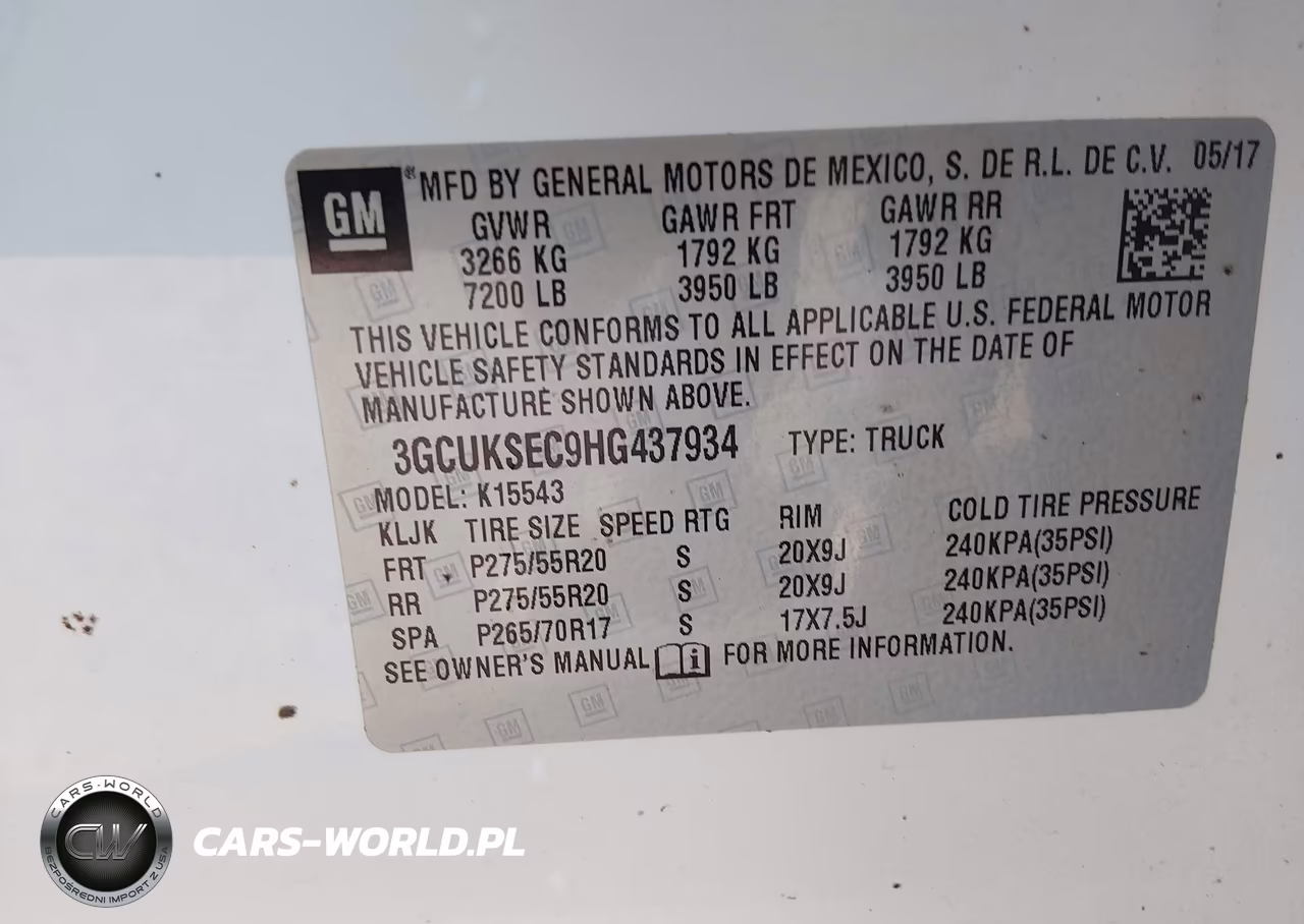 2017 Chevrolet Silverado 1500 1Lz VIN:3GCUKSEC9HG437934 - 9