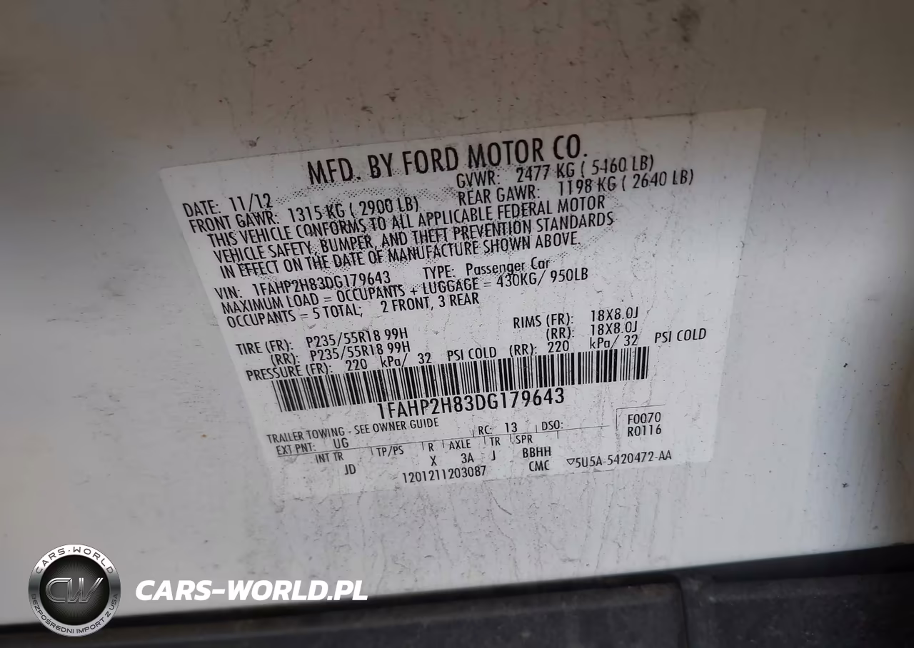 2013 Ford Taurus Sel VIN:1FAHP2H83DG179643 - 9