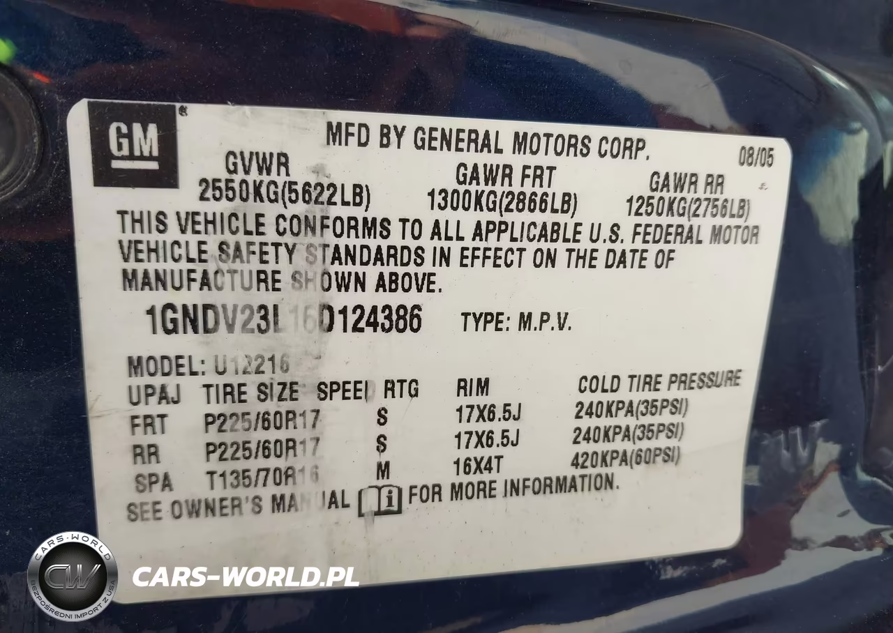 2006 Chevrolet Uplander Ls VIN:1GNDV23L16D124386 - 9