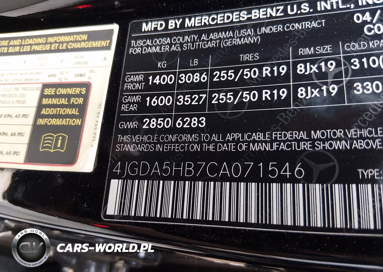 2012 Mercedes-Benz Ml 350 4Matic VIN:4JGDA5HB7CA071546 - 9
