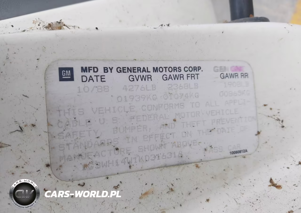 1989 Oldsmobile Cutlass Supreme VIN:1G3WH14W1KD316316 - 9