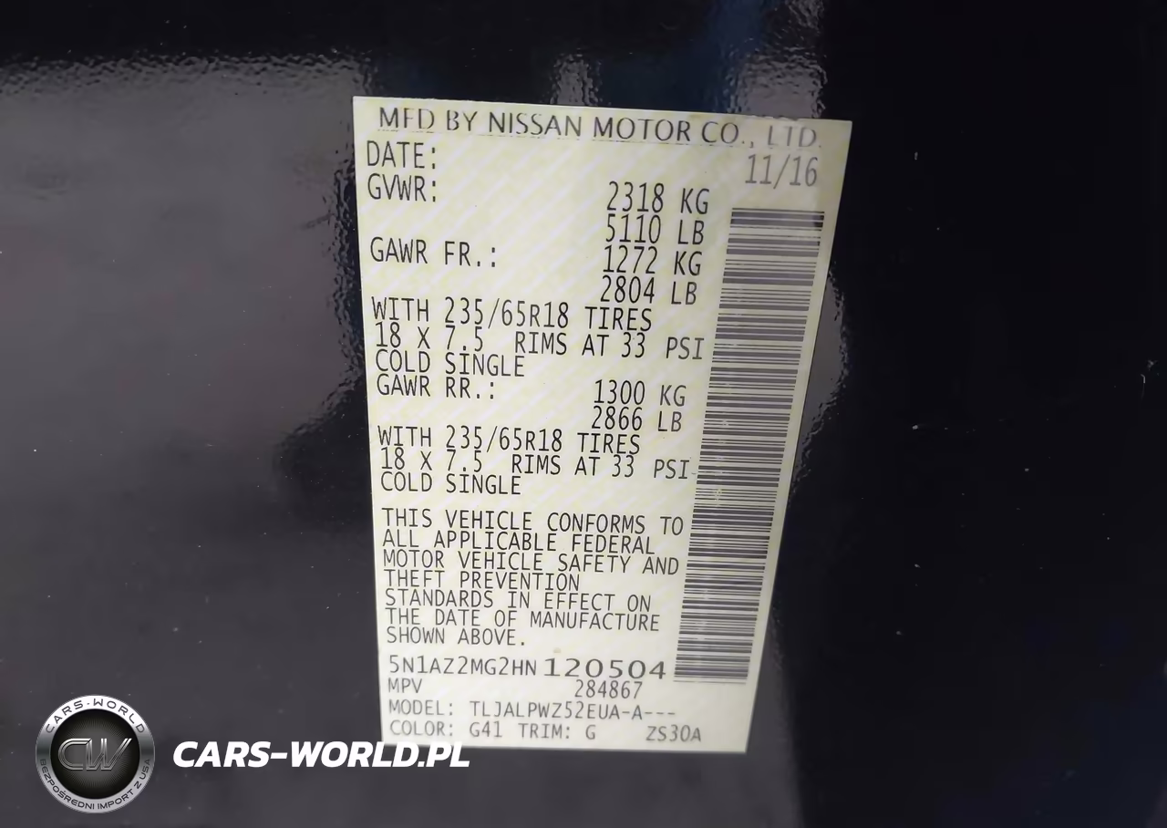 2017 Nissan Murano S VIN:5N1AZ2MG2HN120504 - 9