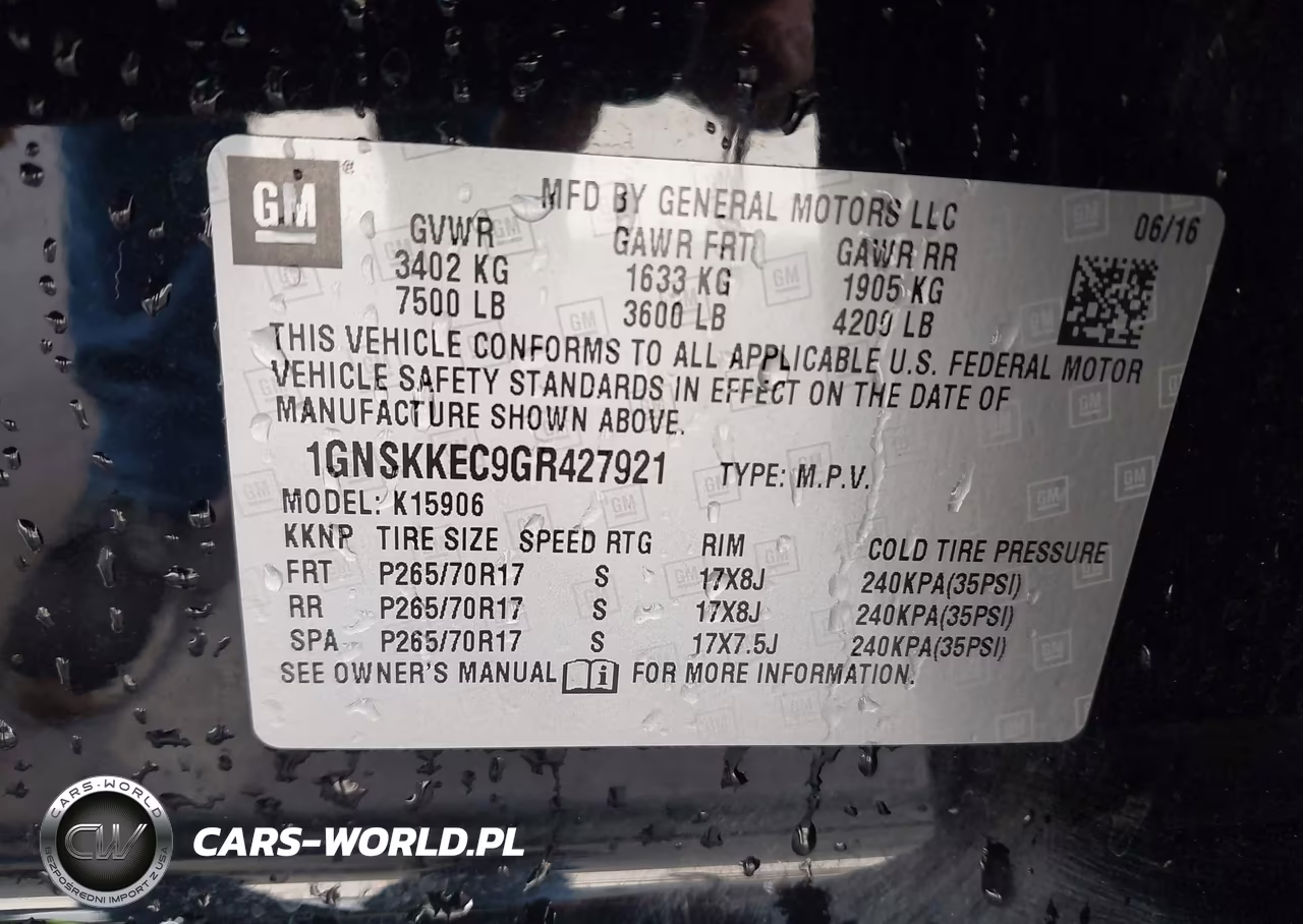2016 Chevrolet Suburban Commercial Fleet VIN:1GNSKKEC9GR427921 - 9