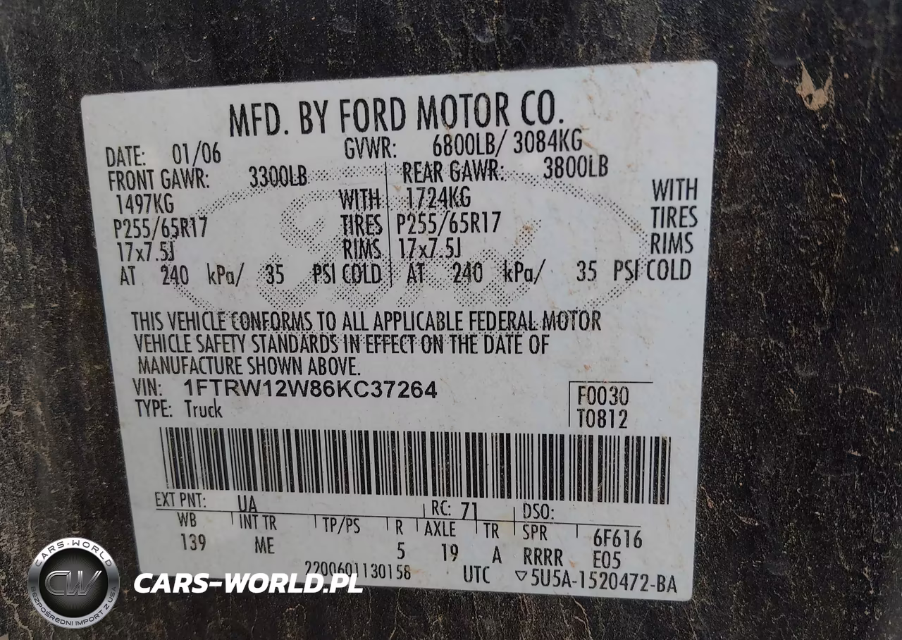 2006 Ford F-150 Xlt VIN:1FTRW12W86KC37264 - 9