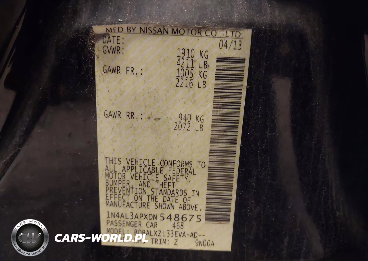 2013 Nissan Altima 2.5 Sl VIN:1N4AL3APXDN548675 - 9