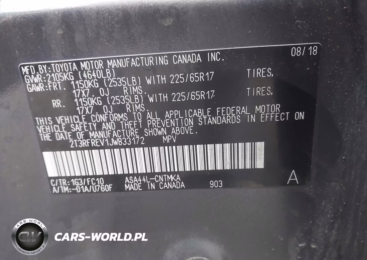 2018 Toyota Rav4 Xle VIN:2T3RFREV1JW833172 - 9
