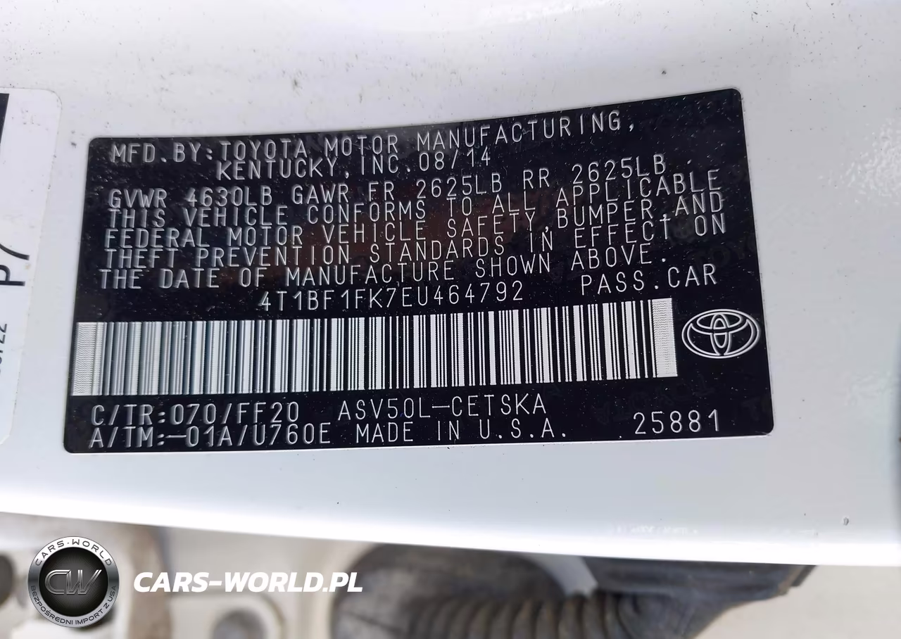 2014 Toyota Camry Se VIN:4T1BF1FK7EU464792 - 9