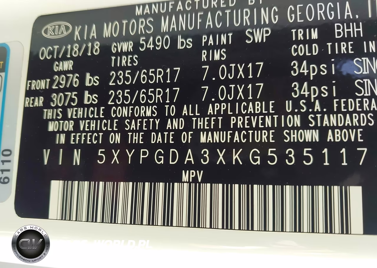 2019 Kia Sorento 2.4L Lx VIN:5XYPGDA3XKG535117 - 9