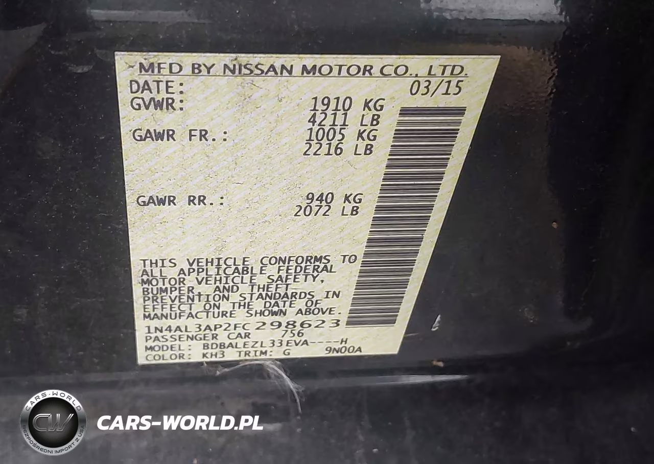 2015 Nissan Altima 2.5 S VIN:1N4AL3AP2FC298623 - 9