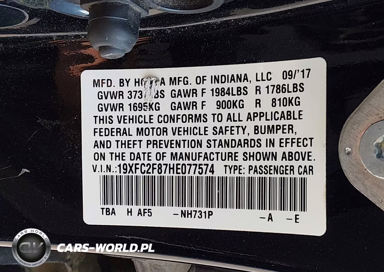 2017 Honda Civic Ex VIN:19XFC2F87HE077574 - 9