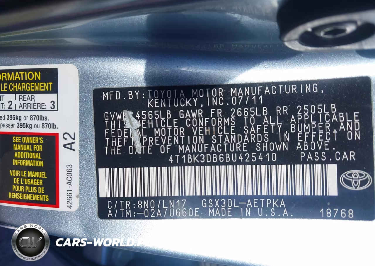 2011 Toyota Avalon Limited VIN:4T1BK3DB6BU425410 - 9