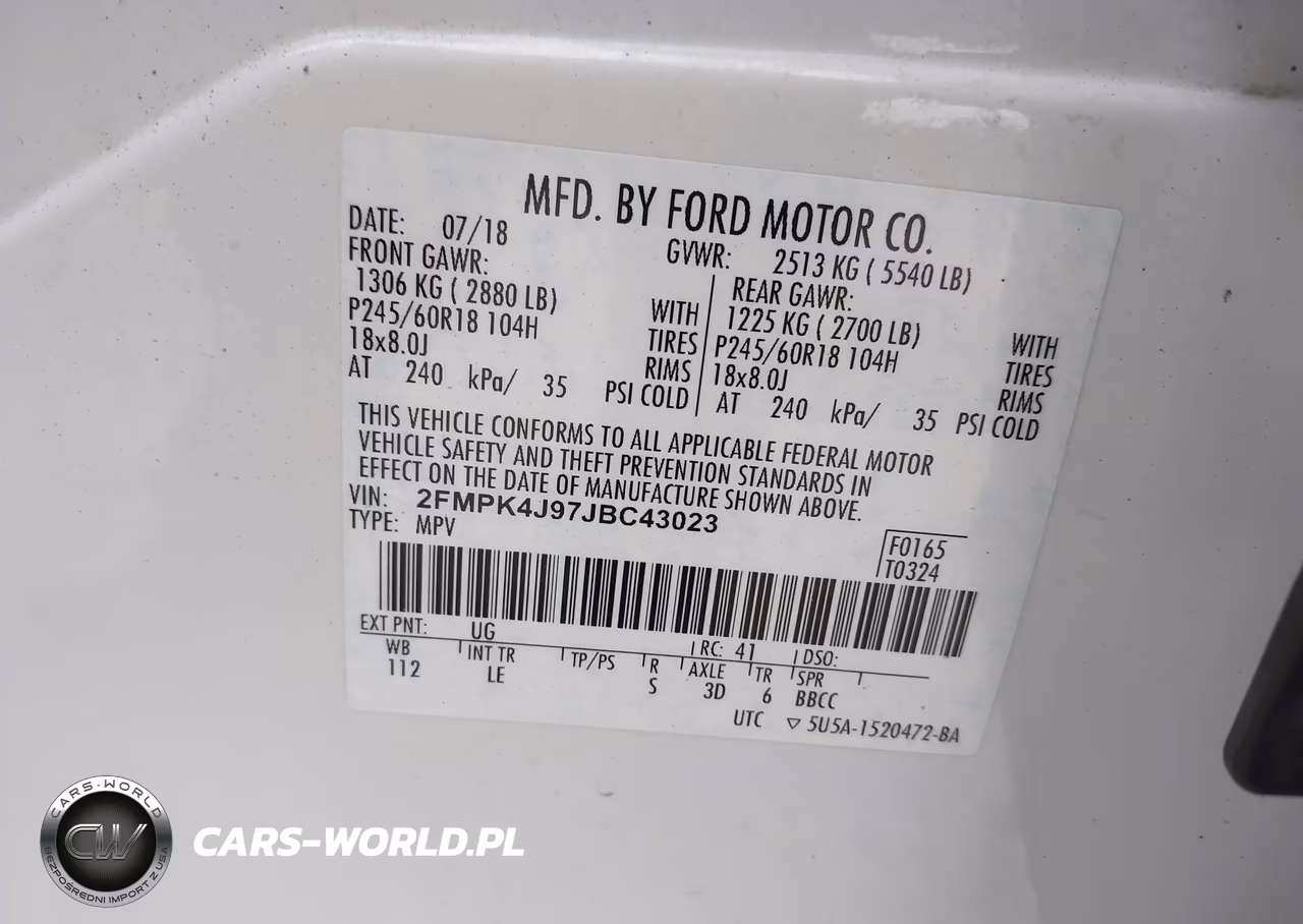 2018 Ford Edge Sel VIN:2FMPK4J97JBC43023 - 9
