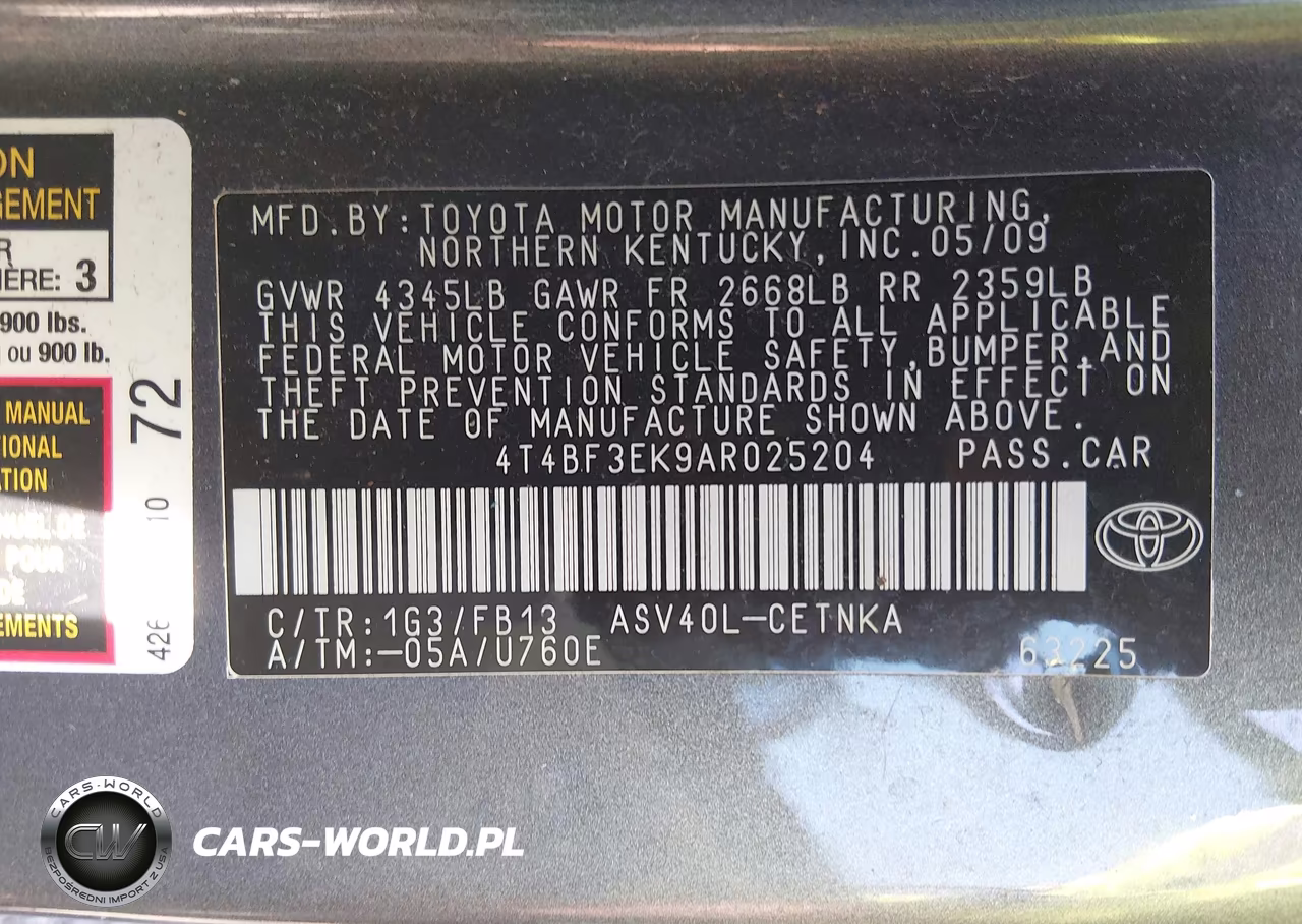 2010 Toyota Camry Le VIN:4T4BF3EK9AR025204 - 9