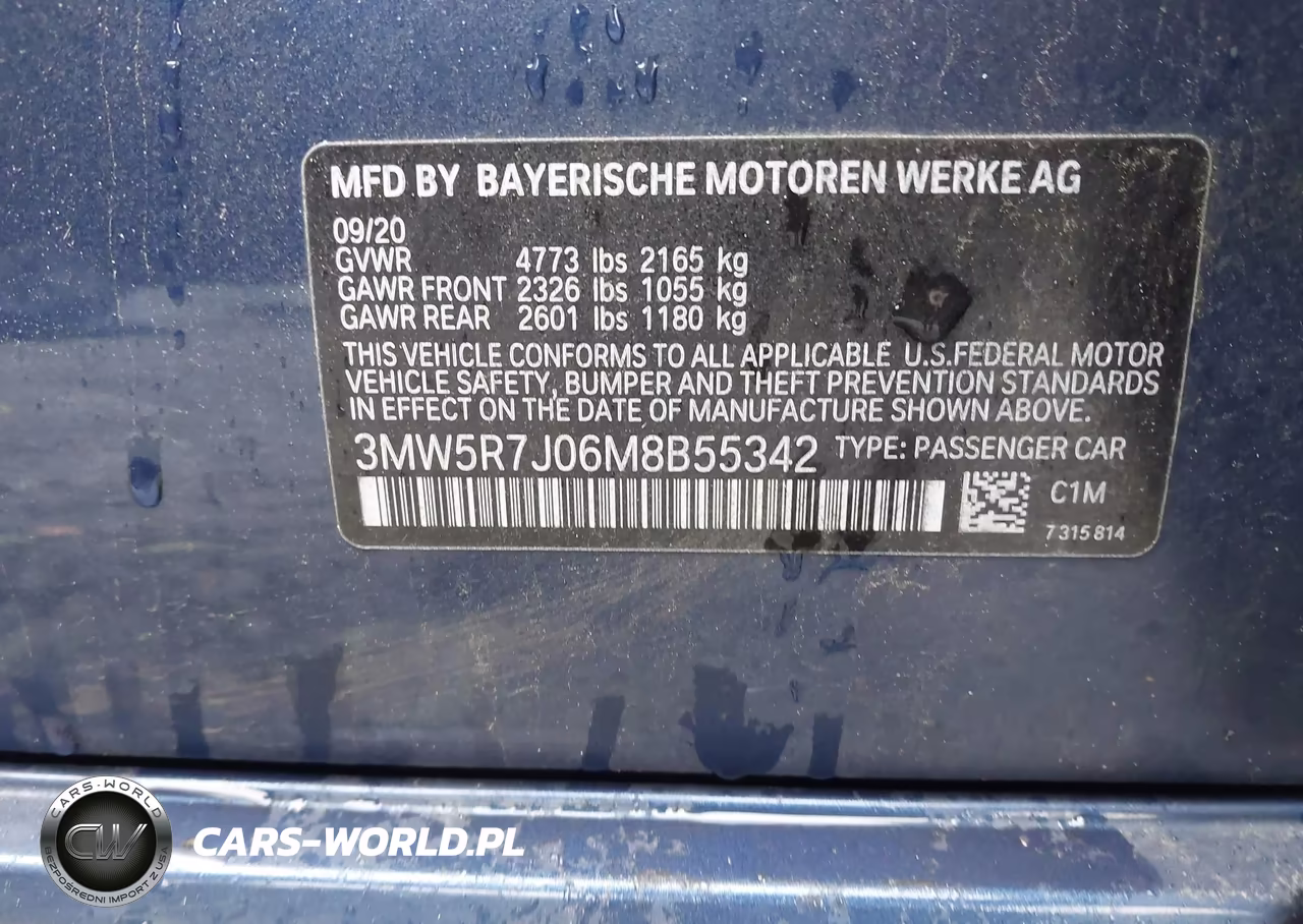 2021 BMW 330I xDrive VIN:3MW5R7J06M8B55342 - 9