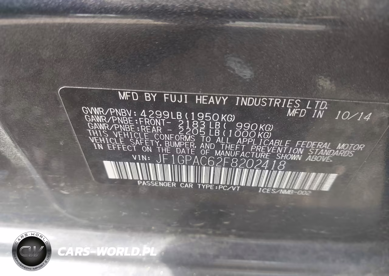 2015 Subaru Impreza 2.0I Premium VIN:JF1GPAC62F8202418 - 9