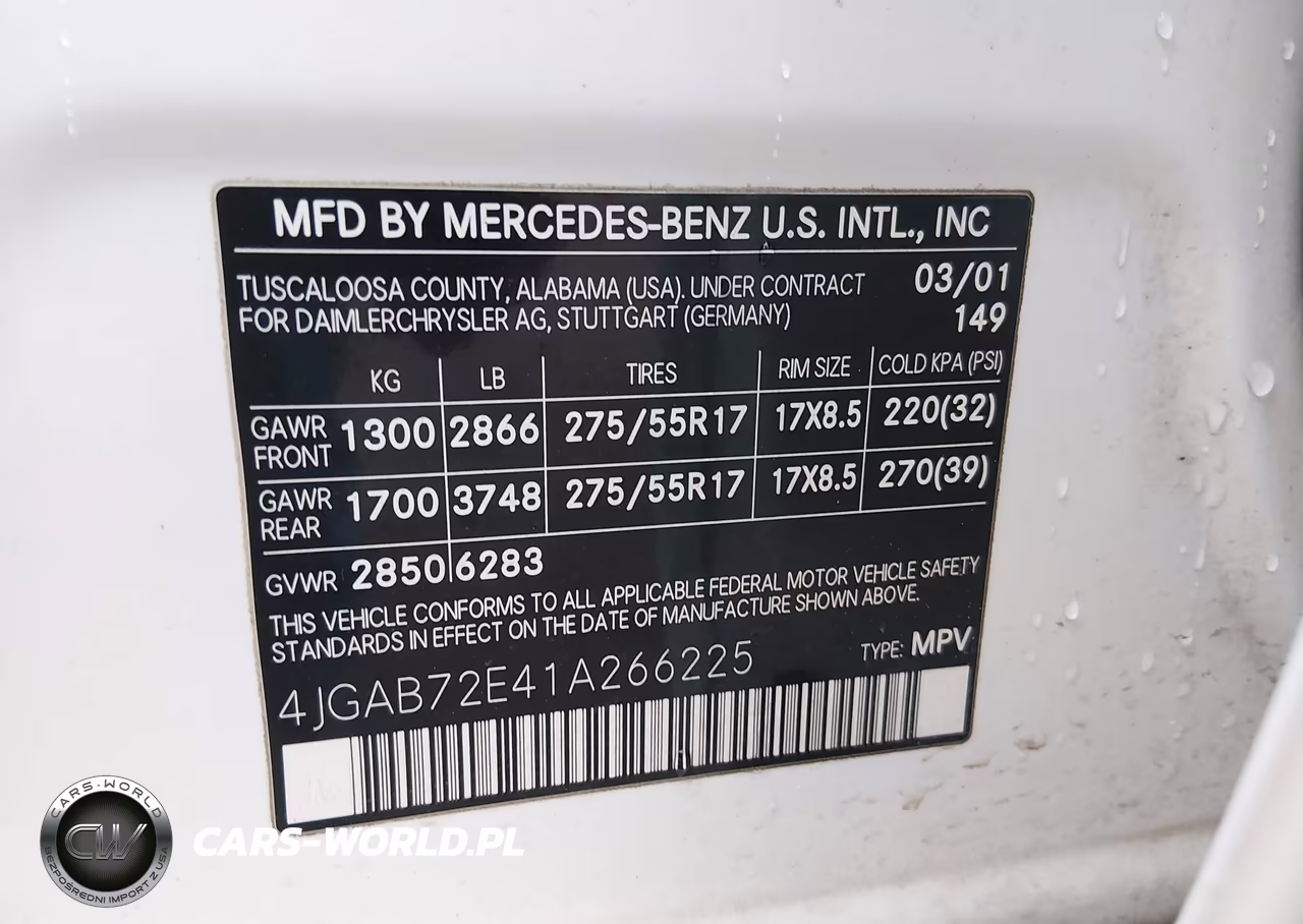 2001 Mercedes-Benz Ml 430 VIN:4JGAB72E41A266225 - 9