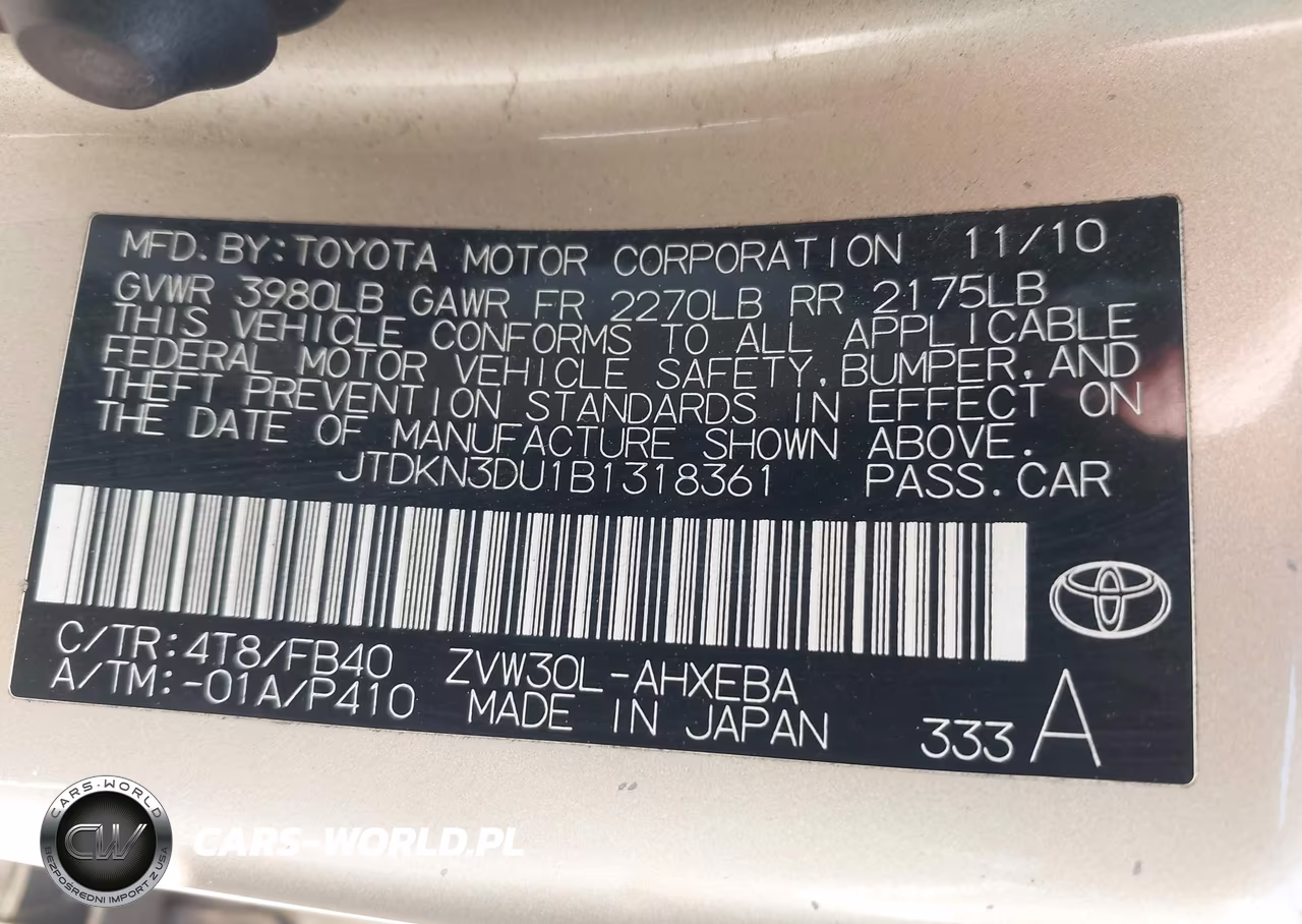2011 Toyota Prius Two VIN:JTDKN3DU1B1318361 - 9