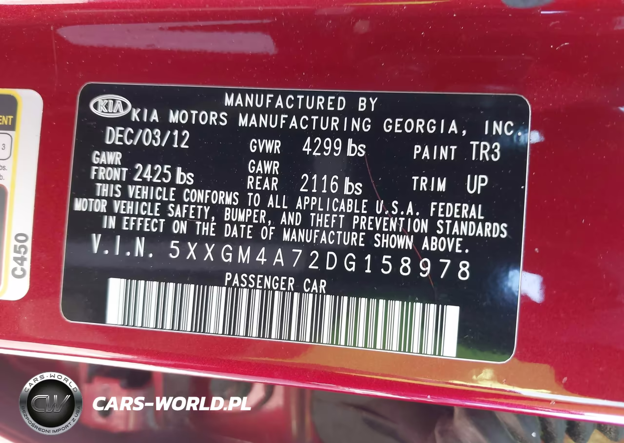 2013 Kia Optima Lx VIN:5XXGM4A72DG158978 - 9