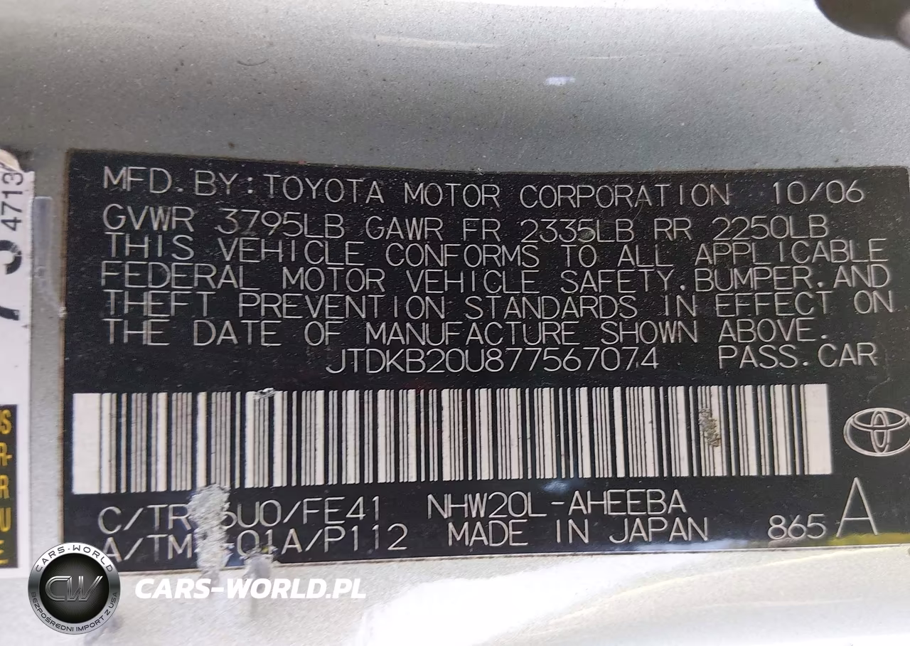 2007 Toyota Prius VIN:JTDKB20U877567074 - 9