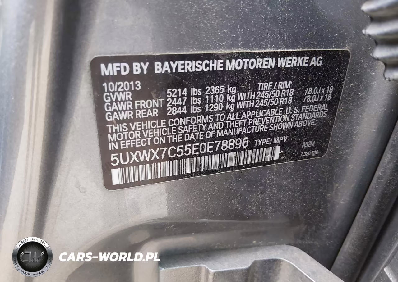 2014 BMW X3 xDrive35I VIN:5UXWX7C55E0E78896 - 9