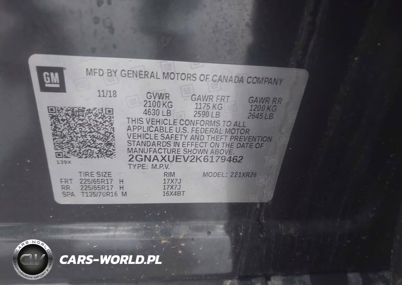 2019 Chevrolet Equinox Lt VIN:2GNAXUEV2K6179462 - 9