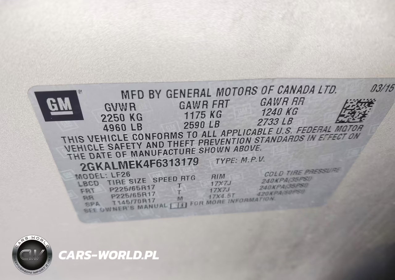 2015 GMC Terrain Sle-1 VIN:2GKALMEK4F6313179 - 9