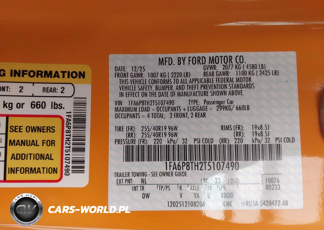 2026 Ford Mustang Ecoboost Fastback VIN:1FA6P8TH2T5107490 - 9
