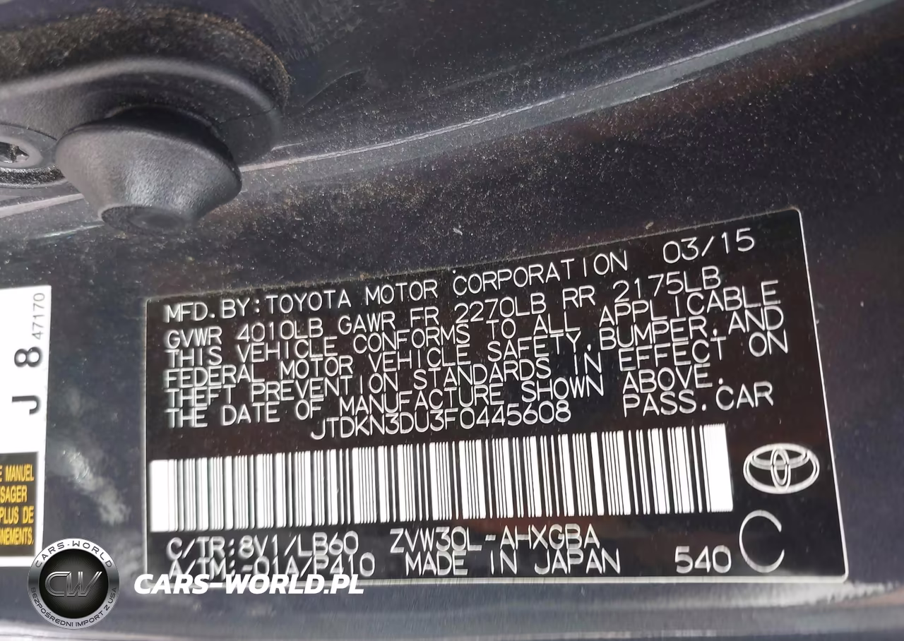 2015 Toyota Prius Four VIN:JTDKN3DU3F0445608 - 9