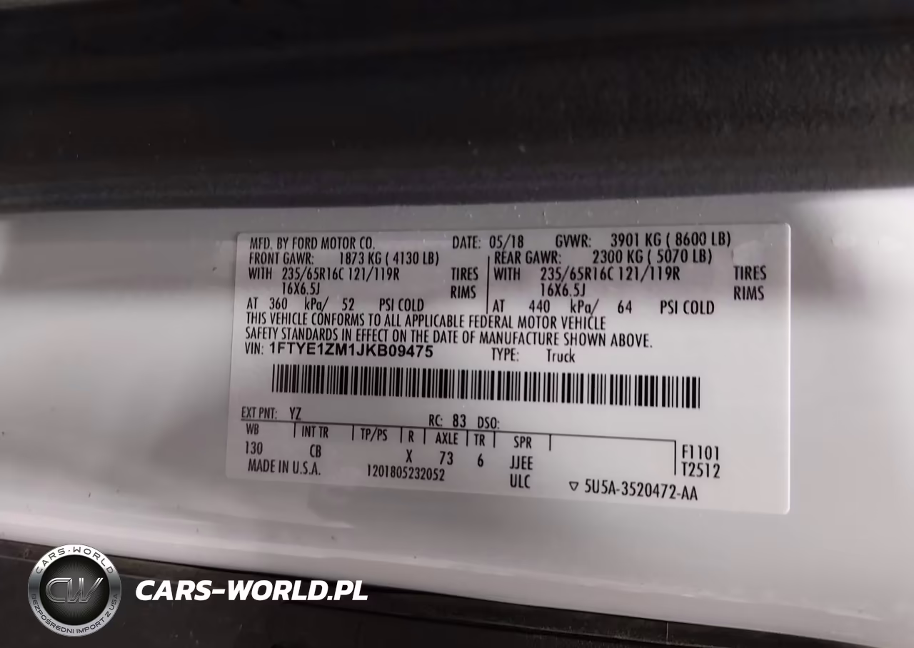 2018 Ford Transit-150 VIN:1FTYE1ZM1JKB09475 - 9