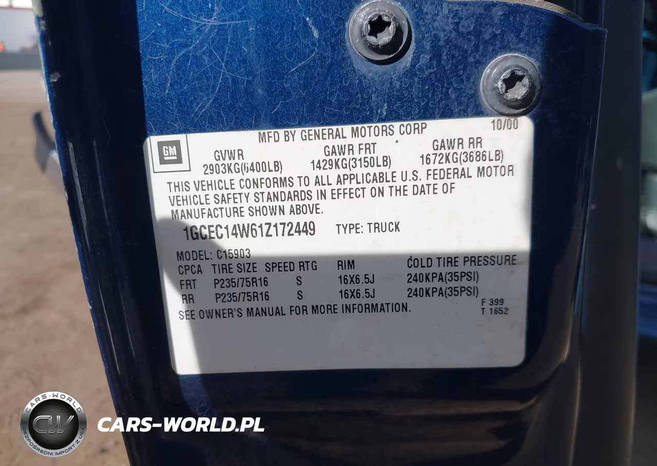 2001 Chevrolet Silverado 1500 VIN:1GCEC14W61Z172449 - 9