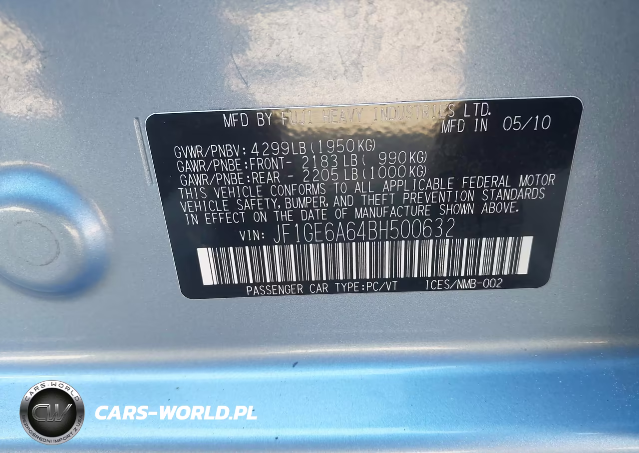 2011 Subaru Impreza 2.5I VIN:JF1GE6A64BH500632 - 9