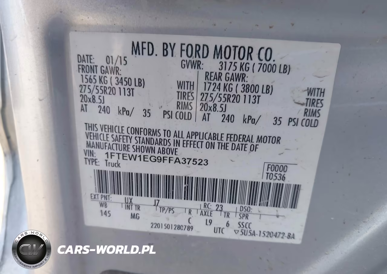 2015 Ford F-150 Xlt VIN:1FTEW1EG9FFA37523 - 9