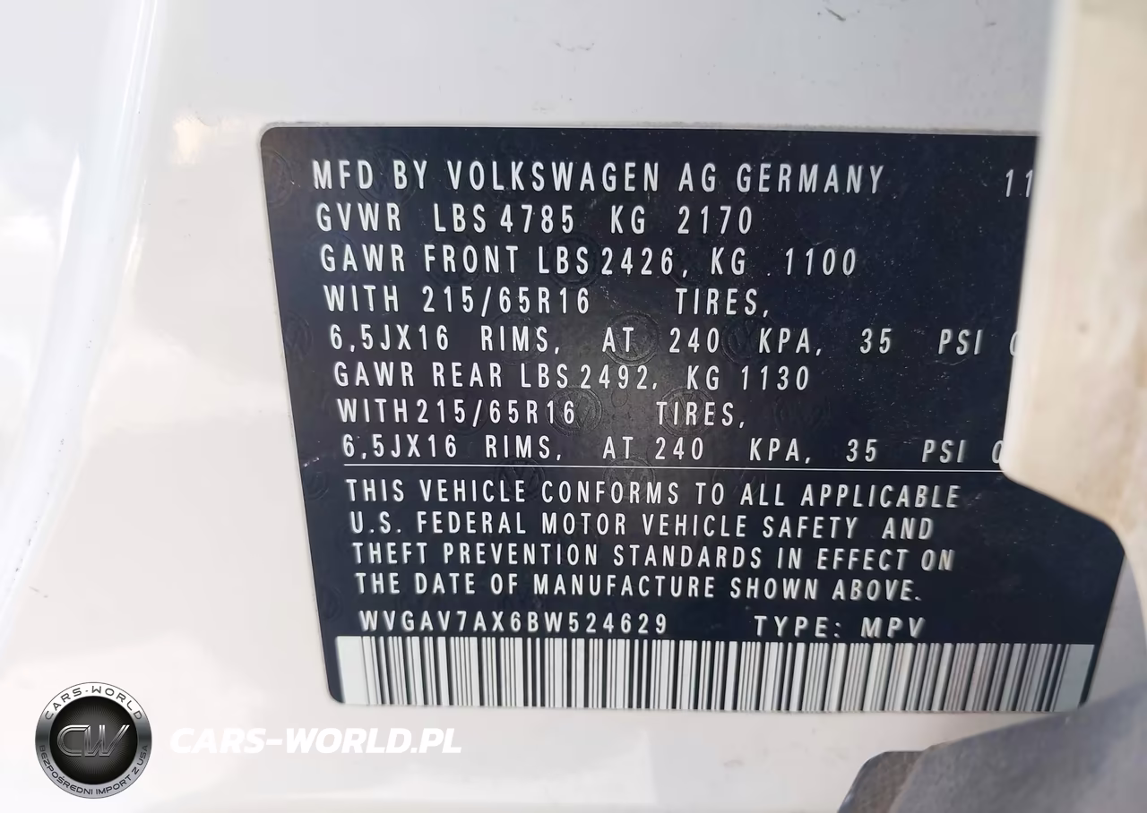 2011 Volkswagen Tiguan S VIN:WVGAV7AX6BW524629 - 9
