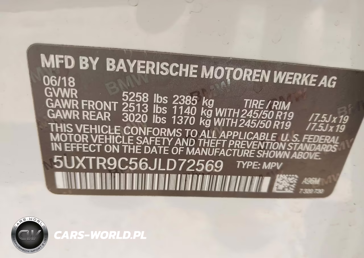 2018 BMW X3 xDrive30I VIN:5UXTR9C56JLD72569 - 9