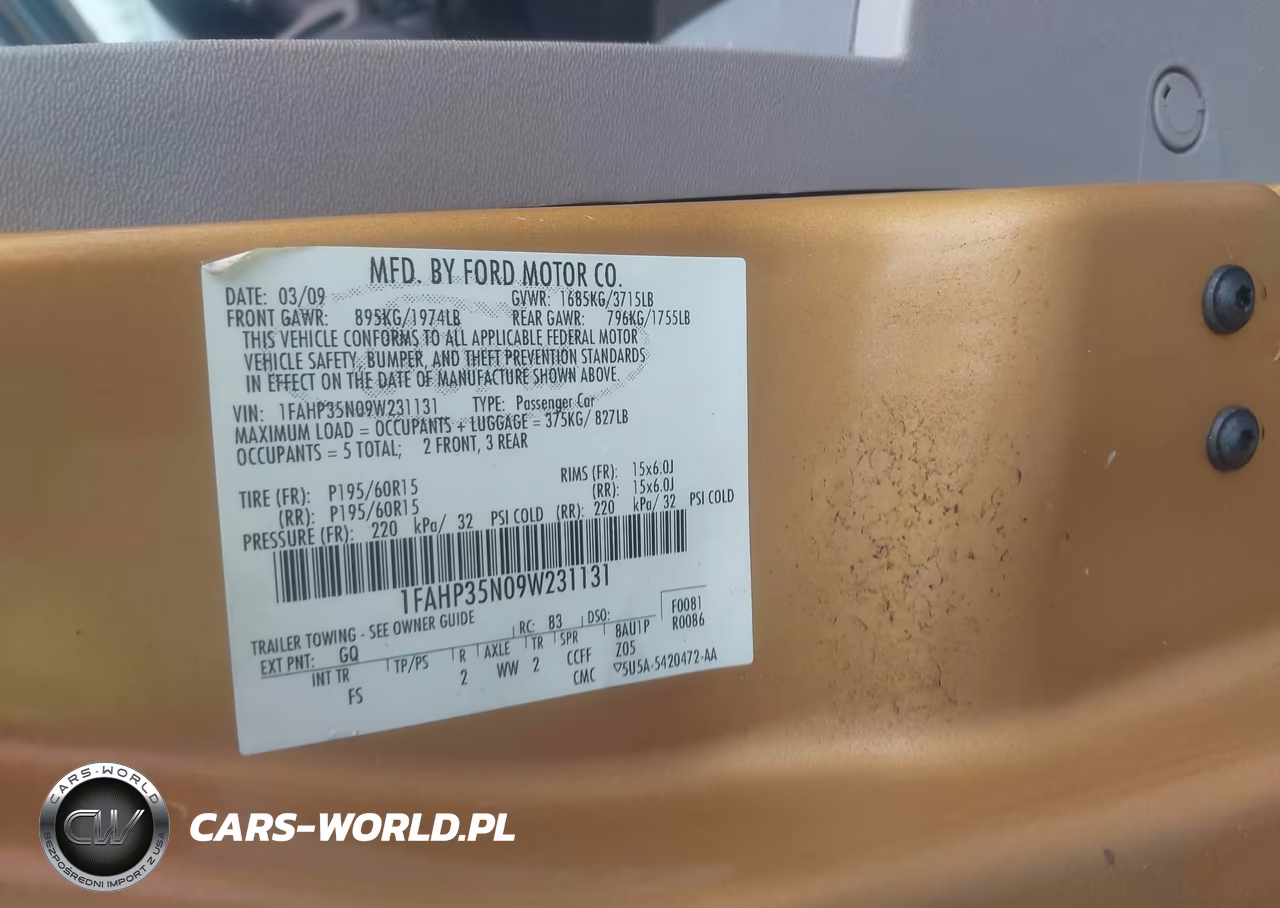 2009 Ford Focus VIN:1FAHP35N09W231131 - 9