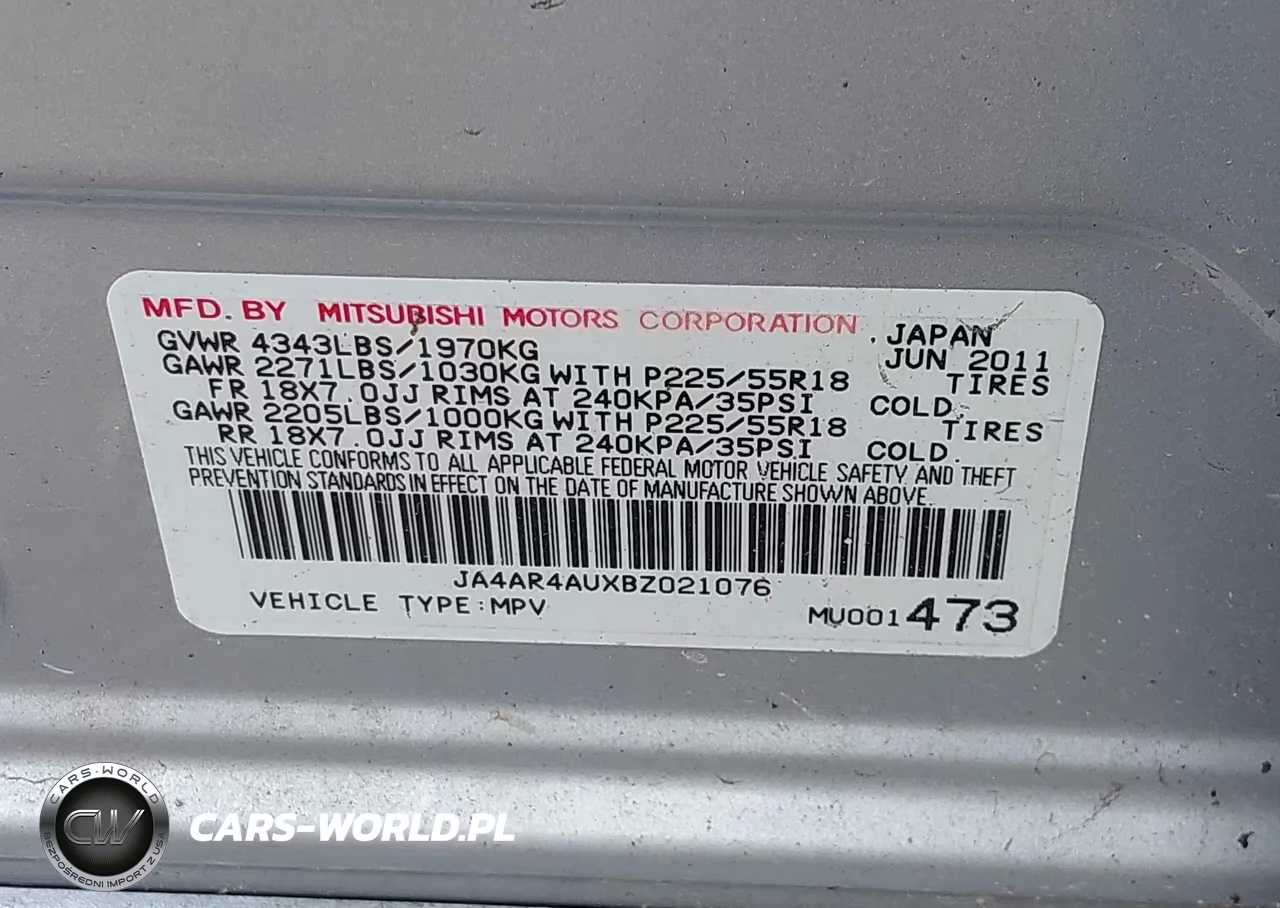 2011 Mitsubishi Outlander Sport Se VIN:JA4AR4AUXBZ021076 - 9