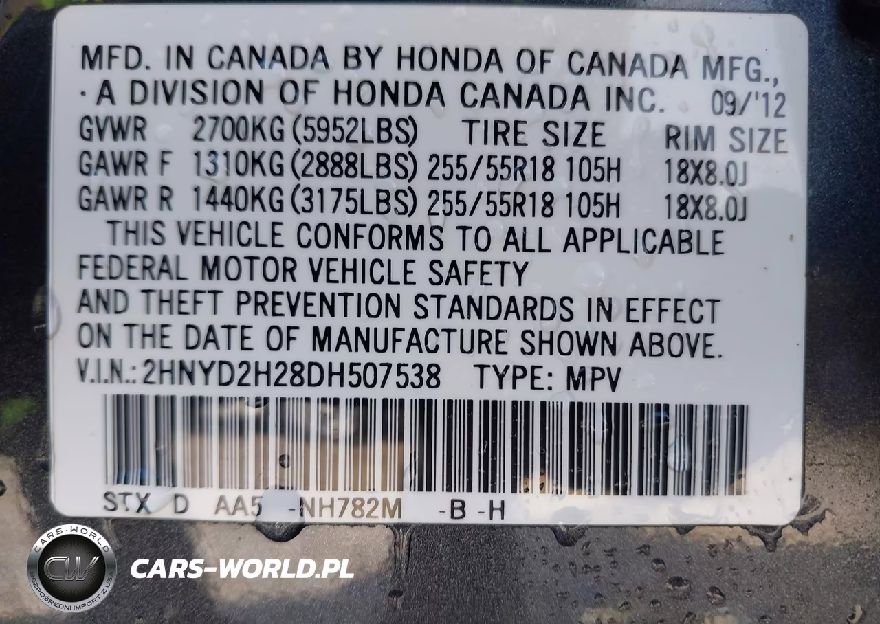 2013 Acura Mdx VIN:2HNYD2H28DH507538 - 9
