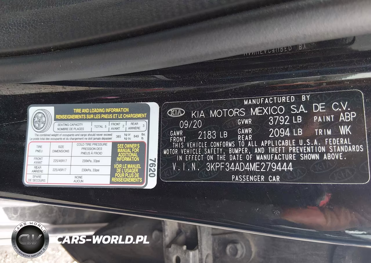 2021 Kia Forte Gt-Line VIN:3KPF34AD4ME279444 - 9
