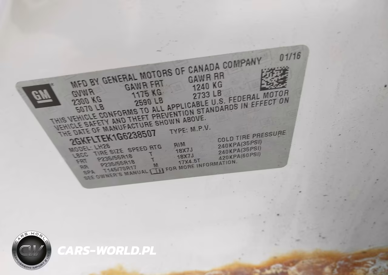 2016 GMC Terrain Sle-2 VIN:2GKFLTEK1G6238507 - 9