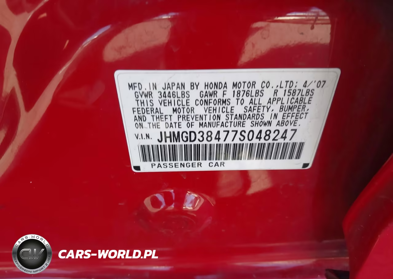 2007 Honda Fit VIN:JHMGD38477S048247 - 9