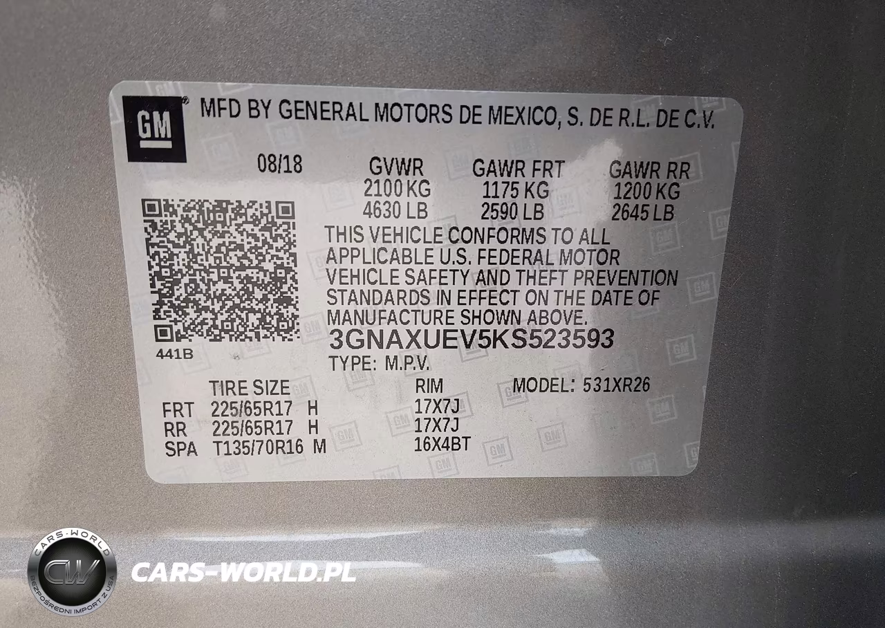 2019 Chevrolet Equinox Lt VIN:3GNAXUEV5KS523593 - 9