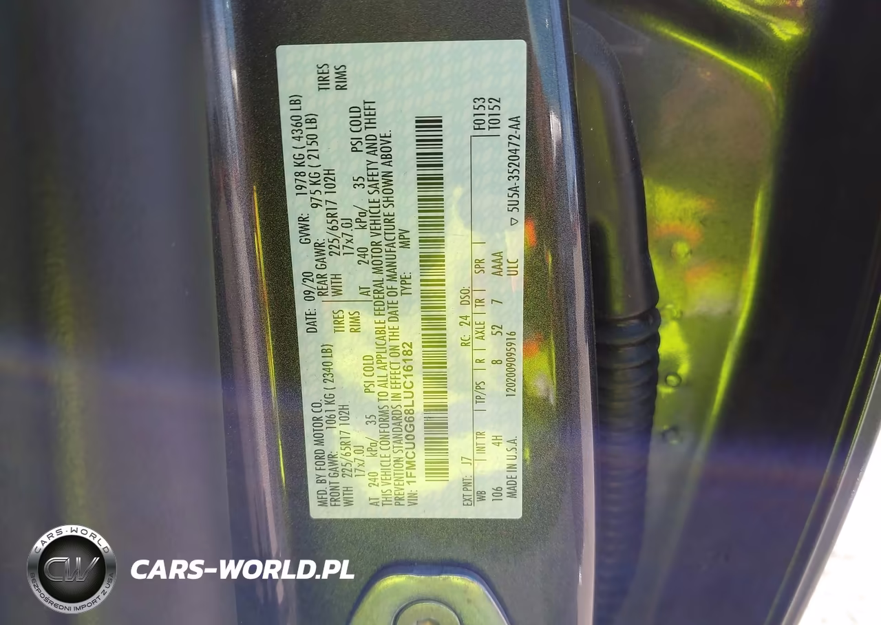 2020 Ford Escape Se VIN:1FMCU0G68LUC16182 - 9
