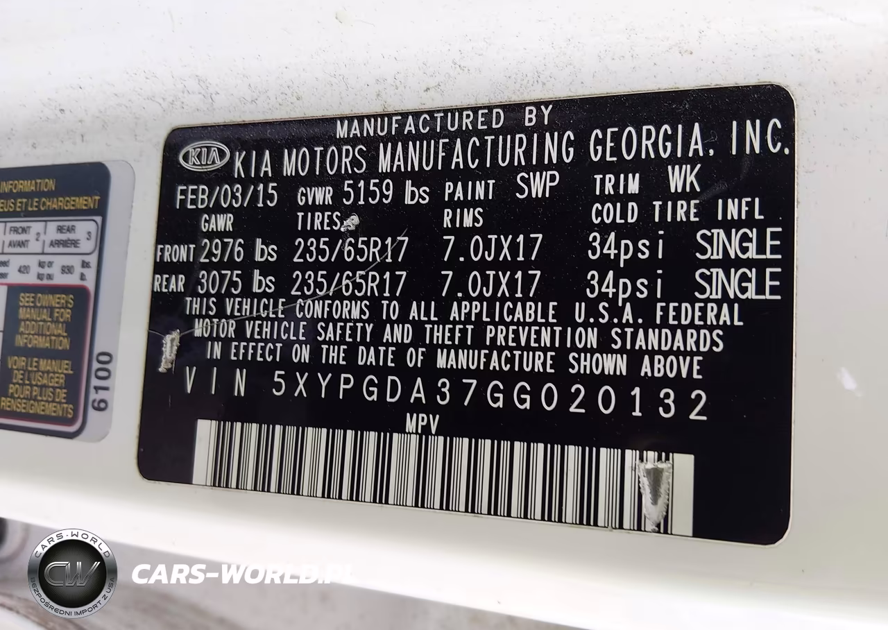 2016 Kia Sorento 2.4L Lx VIN:5XYPGDA37GG020132 - 9