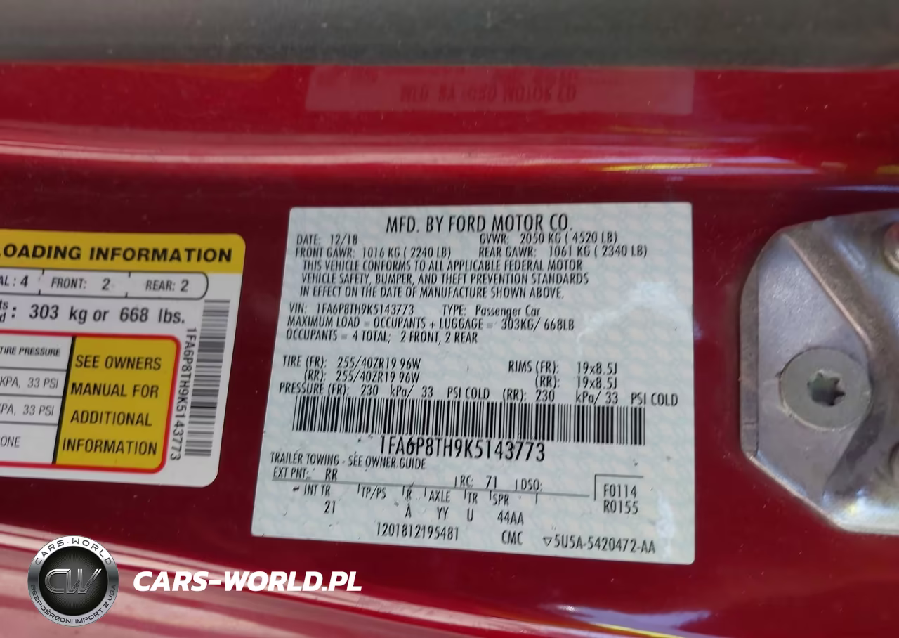2019 Ford Mustang Ecoboost VIN:1FA6P8TH9K5143773 - 9
