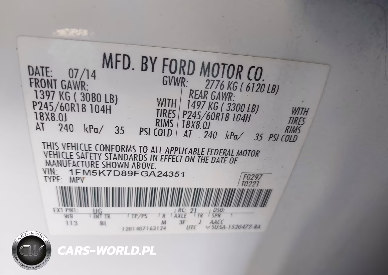 2015 Ford Explorer Xlt VIN:1FM5K7D89FGA24351 - 9