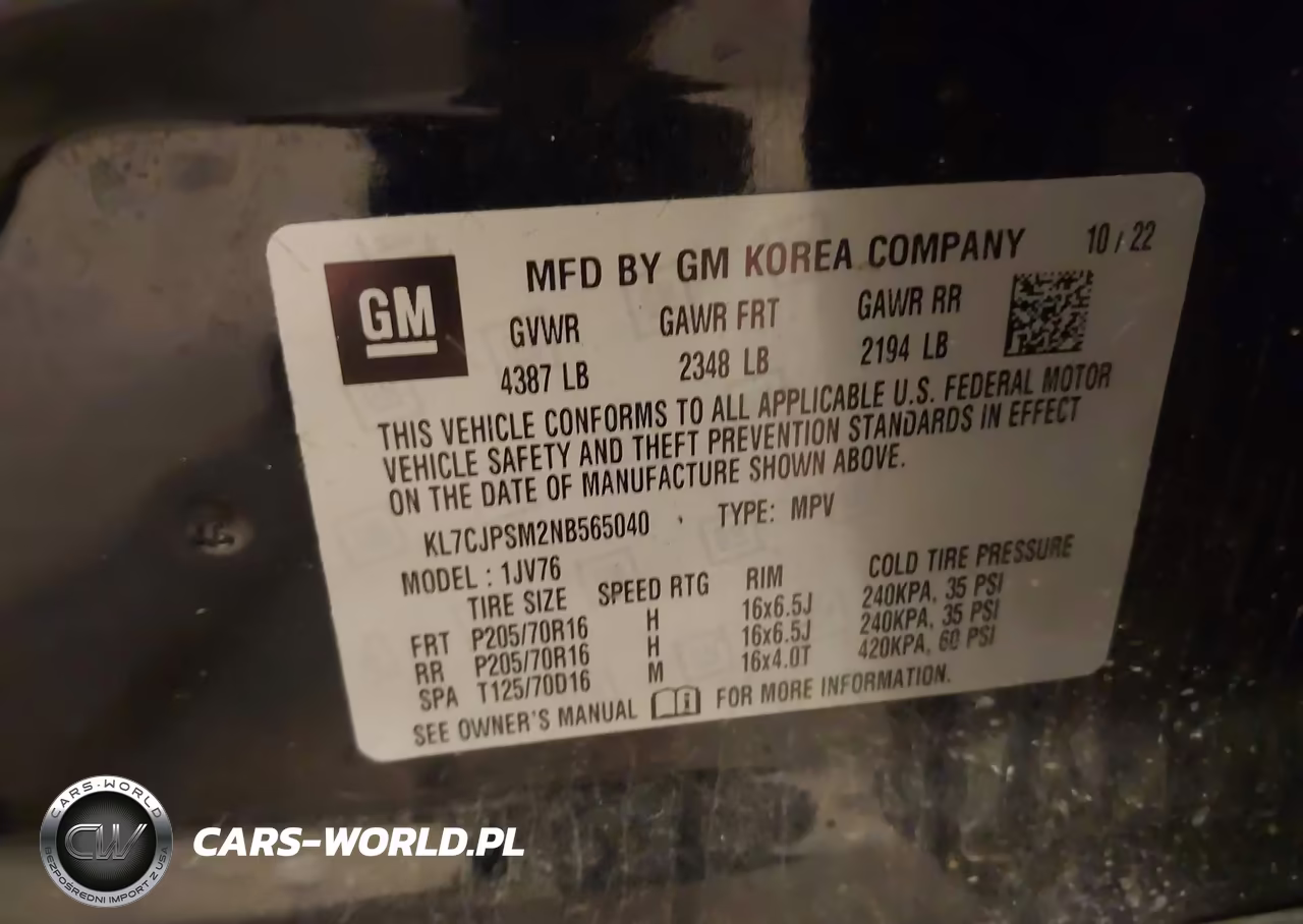 2022 Chevrolet Trax Awd Lt VIN:KL7CJPSM2NB565040 - 9