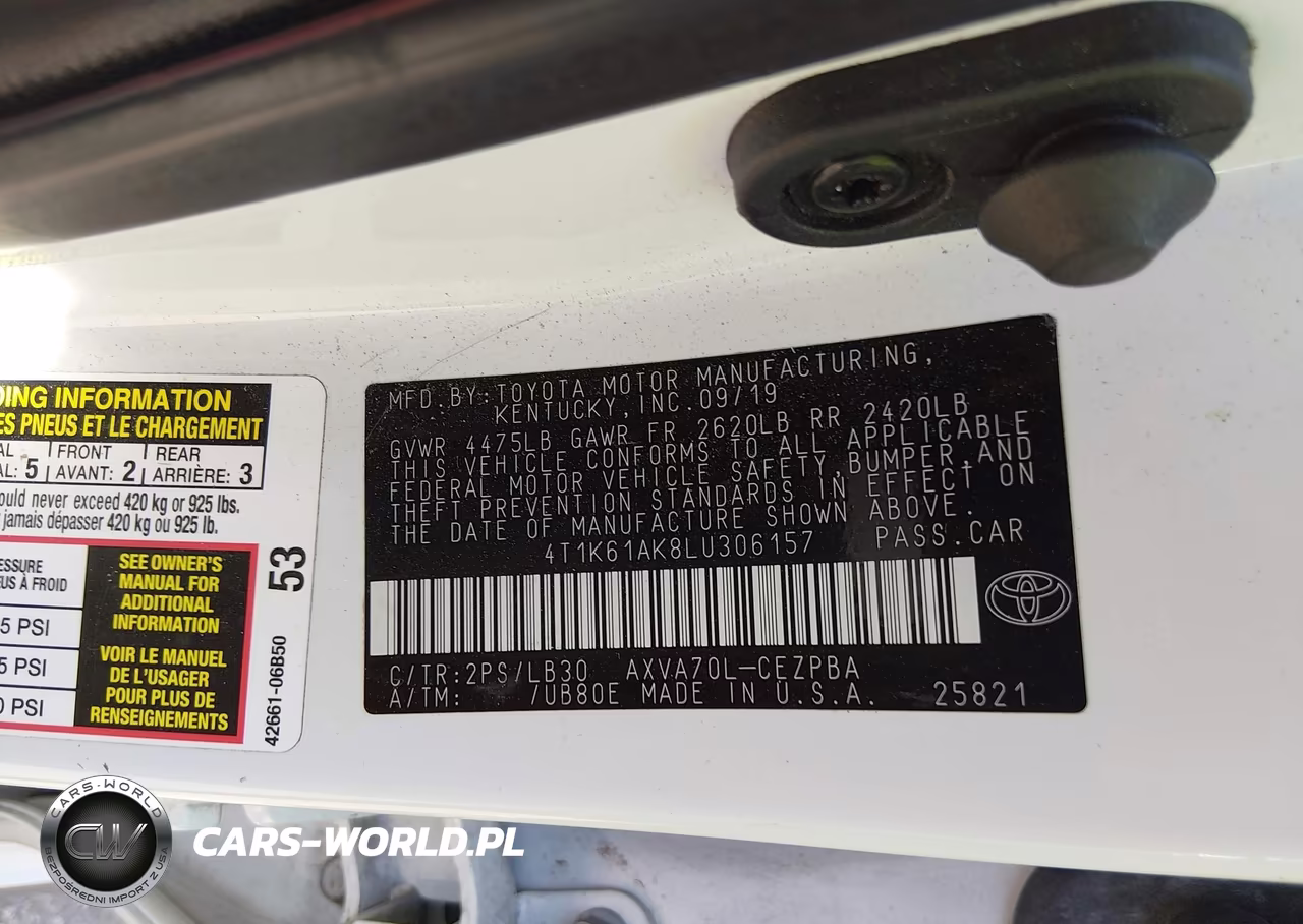 2020 Toyota Camry Xse VIN:4T1K61AK8LU306157 - 9