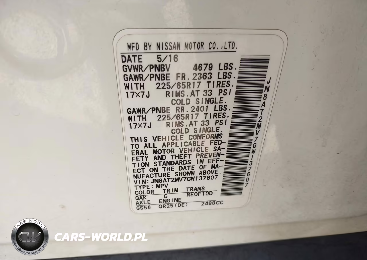 2016 Nissan Rogue Sv VIN:JN8AT2MV7GW137607 - 9