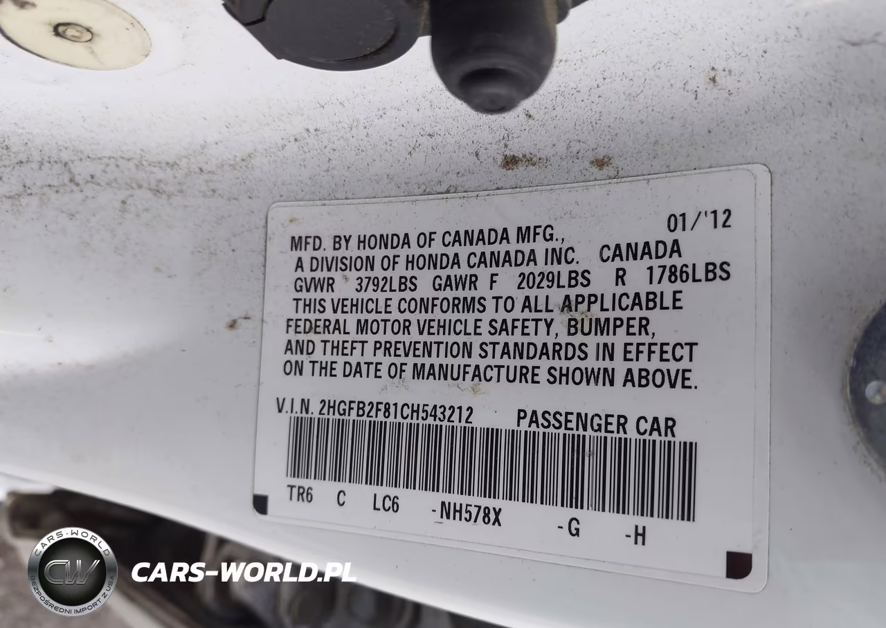 2012 Honda Civic Ex VIN:2HGFB2F81CH543212 - 9