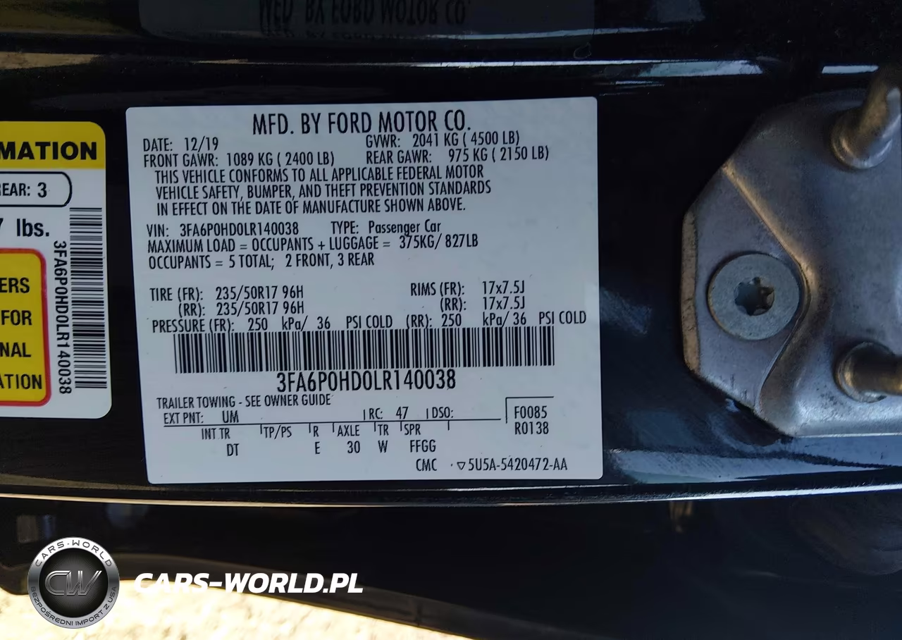 2020 Ford Fusion Se VIN:3FA6P0HD0LR140038 - 9